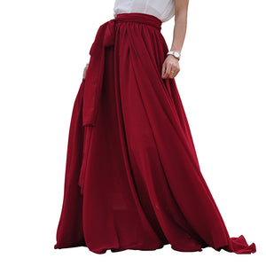 Wine red chiffon skirts