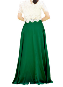 Women's Casual Sexy Chiffon Split High Waist Maxi Skirt With Pockets For Wedding Party Evening
