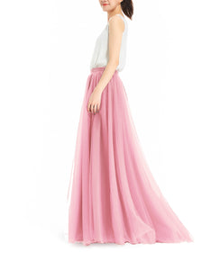 Women's Wedding Party Floor Length Tutu Tulle Skirt High Waist Long Maxi Skirt Customize