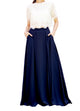 Women's Casual Sexy Chiffon Split High Waist Maxi Skirt With Pockets For Wedding Party Evening