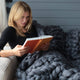 Chunky Knit Blanket Merino Wool Yarn Handmade Giant Throw For Bedroom Chair Sofa Home Decor