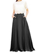 Women's Casual Sexy Chiffon Split High Waist Maxi Skirt With Pockets For Wedding Party Evening