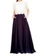 Women's Casual Sexy Chiffon Split High Waist Maxi Skirt With Pockets For Wedding Party Evening