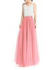 Women's Wedding Party Floor Length Tutu Tulle Skirt High Waist Long Maxi Skirt Customize