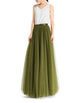 Women's Wedding Party Floor Length Tutu Tulle Skirt High Waist Long Maxi Skirt Customize