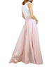 Nude pink floor length skirts
