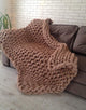 Chunky Knit Blanket Merino Wool Yarn Handmade Giant Throw For Bedroom Chair Sofa Home Decor
