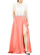 Women's Casual Sexy Chiffon Split High Waist Maxi Skirt With Pockets For Wedding Party Evening