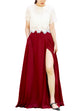 Women's Casual Sexy Chiffon Split High Waist Maxi Skirt With Pockets For Wedding Party Evening