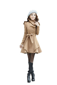 Melansay Women's Winter Princess Wool Wrap Coat Jacket
