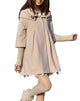 MELANSAY Women's Princess Wool Winter Coat With Detachable Knit Sleeves