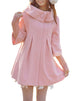 MELANSAY Women's Princess Wool Winter Coat With Detachable Knit Sleeves
