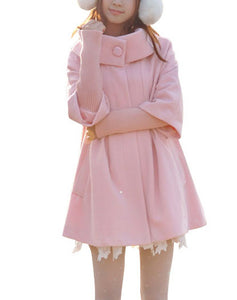 MELANSAY Women's Princess Wool Winter Coat With Detachable Knit Sleeves