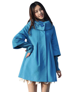 MELANSAY Women's Princess Wool Winter Coat With Detachable Knit Sleeves