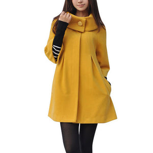MELANSAY Women's Princess Wool Winter Coat With Detachable Knit Sleeves