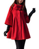 MELANSAY Women's Princess Wool Winter Coat With Detachable Knit Sleeves