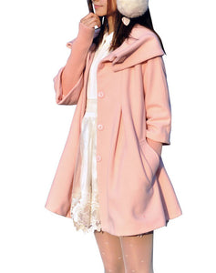 MELANSAY Women's Princess Wool Winter Coat With Detachable Knit Sleeves