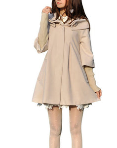 MELANSAY Women's Princess Wool Winter Coat With Detachable Knit Sleeves