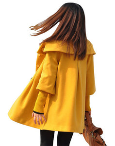 MELANSAY Women's Princess Wool Winter Coat With Detachable Knit Sleeves