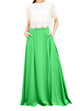 Women's Casual Sexy Chiffon Split High Waist Maxi Skirt With Pockets For Wedding Party Evening