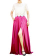 Women's Casual Sexy Chiffon Split High Waist Maxi Skirt With Pockets For Wedding Party Evening
