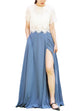 Women's Casual Sexy Chiffon Split High Waist Maxi Skirt With Pockets For Wedding Party Evening