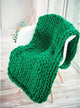 Chunky Knit Blanket Merino Wool Yarn Handmade Giant Throw For Bedroom Chair Sofa Home Decor