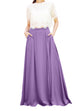 Women's Casual Sexy Chiffon Split High Waist Maxi Skirt With Pockets For Wedding Party Evening