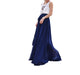Navy Blue high waist chiffon maxi skirt for wedding