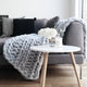 Chunky Knit Blanket Merino Wool Yarn Handmade Giant Throw For Bedroom Chair Sofa Home Decor