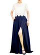 Women's Casual Sexy Chiffon Split High Waist Maxi Skirt With Pockets For Wedding Party Evening