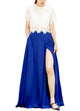 Women's Casual Sexy Chiffon Split High Waist Maxi Skirt With Pockets For Wedding Party Evening
