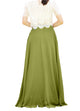 Women's Casual Sexy Chiffon Split High Waist Maxi Skirt With Pockets For Wedding Party Evening