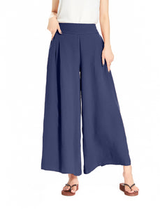 Melansay Casual Cotton Linen Harem Pants Loose Long Palazzo Wide Leg Trousers