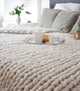 Chunky Knit Blanket Merino Wool Yarn Handmade Giant Throw For Bedroom Chair Sofa Home Decor