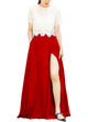 Women's Casual Sexy Chiffon Split High Waist Maxi Skirt With Pockets For Wedding Party Evening