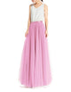 Women's Wedding Party Floor Length Tutu Tulle Skirt High Waist Long Maxi Skirt Customize