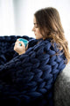 Chunky Knit Blanket Merino Wool Yarn Handmade Giant Throw For Bedroom Chair Sofa Home Decor