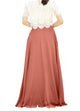 Women's Casual Sexy Chiffon Split High Waist Maxi Skirt With Pockets For Wedding Party Evening