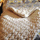 Chunky Knit Blanket Merino Wool Yarn Handmade Giant Throw For Bedroom Chair Sofa Home Decor