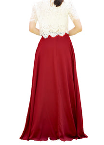 Women's Casual Sexy Chiffon Split High Waist Maxi Skirt With Pockets For Wedding Party Evening