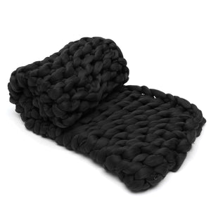 Chunky Knit Blanket Merino Wool Yarn Handmade Giant Throw For Bedroom Chair Sofa Home Decor