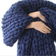 Chunky Knit Blanket Merino Wool Yarn Handmade Giant Throw For Bedroom Chair Sofa Home Decor