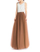 Women's Wedding Party Floor Length Tutu Tulle Skirt High Waist Long Maxi Skirt Customize