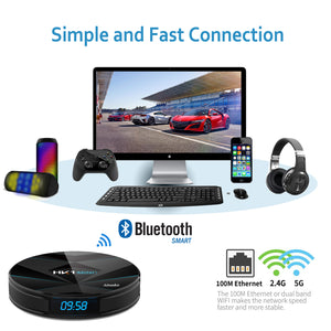 Aitumko Android 9.0 TV Box 【4GB RAM 64GB ROM】 Dual-WiFi 2.4G/5.0G Android Box RK3318 Quad-Core Cortex-A53 64Bits BT 4.0 3D 4K Ultra HD H.265 USB 3.0 Smart TV Box