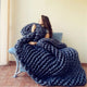 Chunky Knit Blanket Merino Wool Yarn Handmade Giant Throw For Bedroom Chair Sofa Home Decor