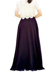 Women's Casual Sexy Chiffon Split High Waist Maxi Skirt With Pockets For Wedding Party Evening