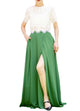 Women's Casual Sexy Chiffon Split High Waist Maxi Skirt With Pockets For Wedding Party Evening