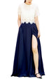 Women's Casual Sexy Chiffon Split High Waist Maxi Skirt With Pockets For Wedding Party Evening