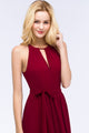 Chiffon Long Bridesmaid Dresses 2019 Sleeveless Burgundy Wedding Party Dresses robe demoiselle d'honneur